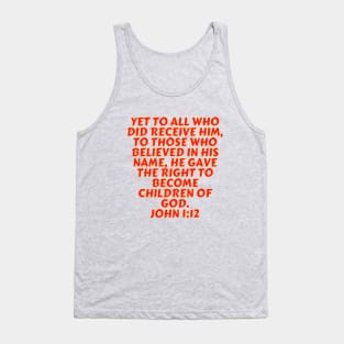 Bible Verse John 1:12 Tank Top